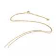 thumbnail image 1 of U8MO 10 Strds Brass Slider Necklaces Bases Box Chains w/ Stopper CZ Charm Ends 31.5"-Gold, 1 of 2