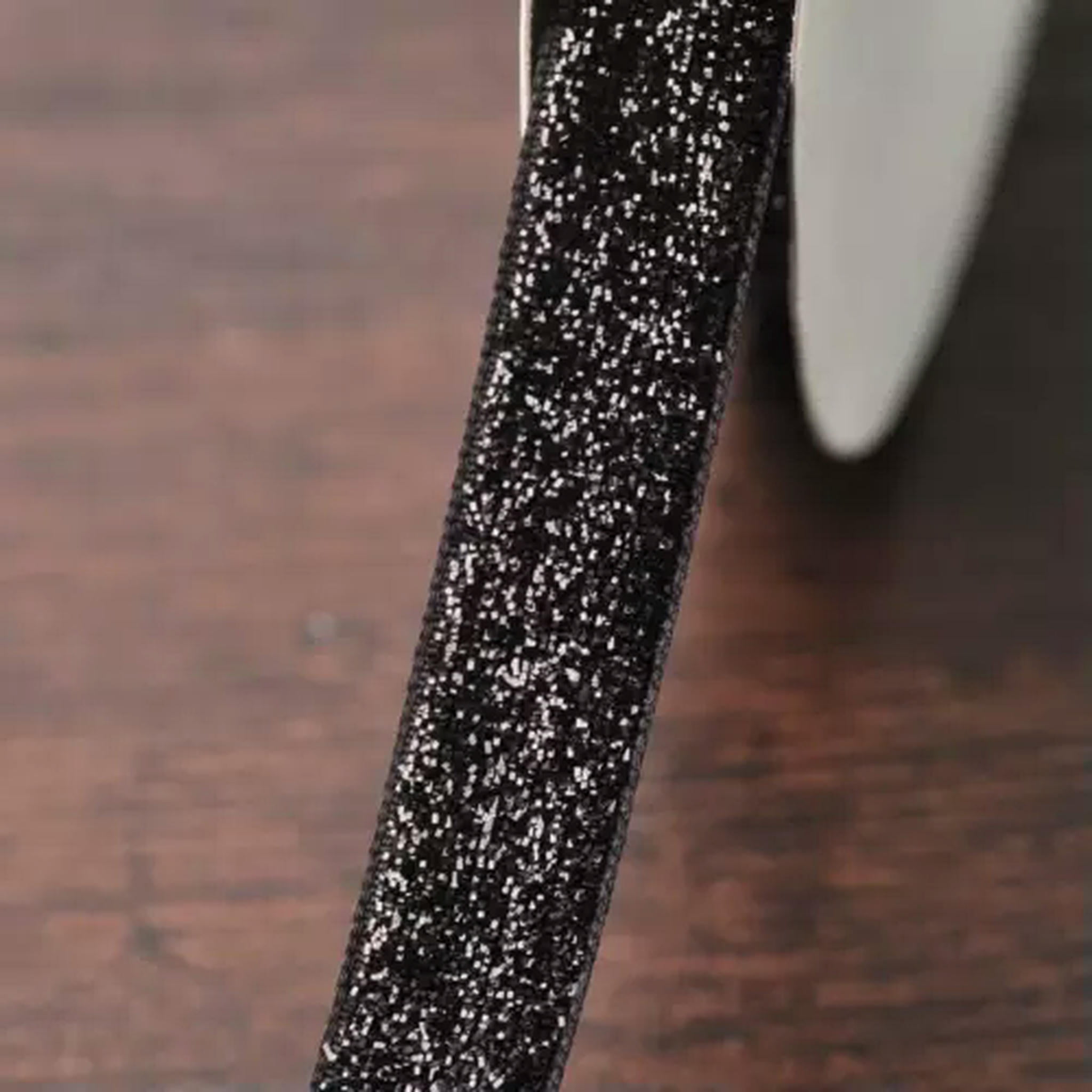 U8MO 10 Yards 3/8" 5/8" 10mm 16mm Glitter Sparkle Velvet Ribbon lot Sewing Trim-Black-3/8"-10 yards