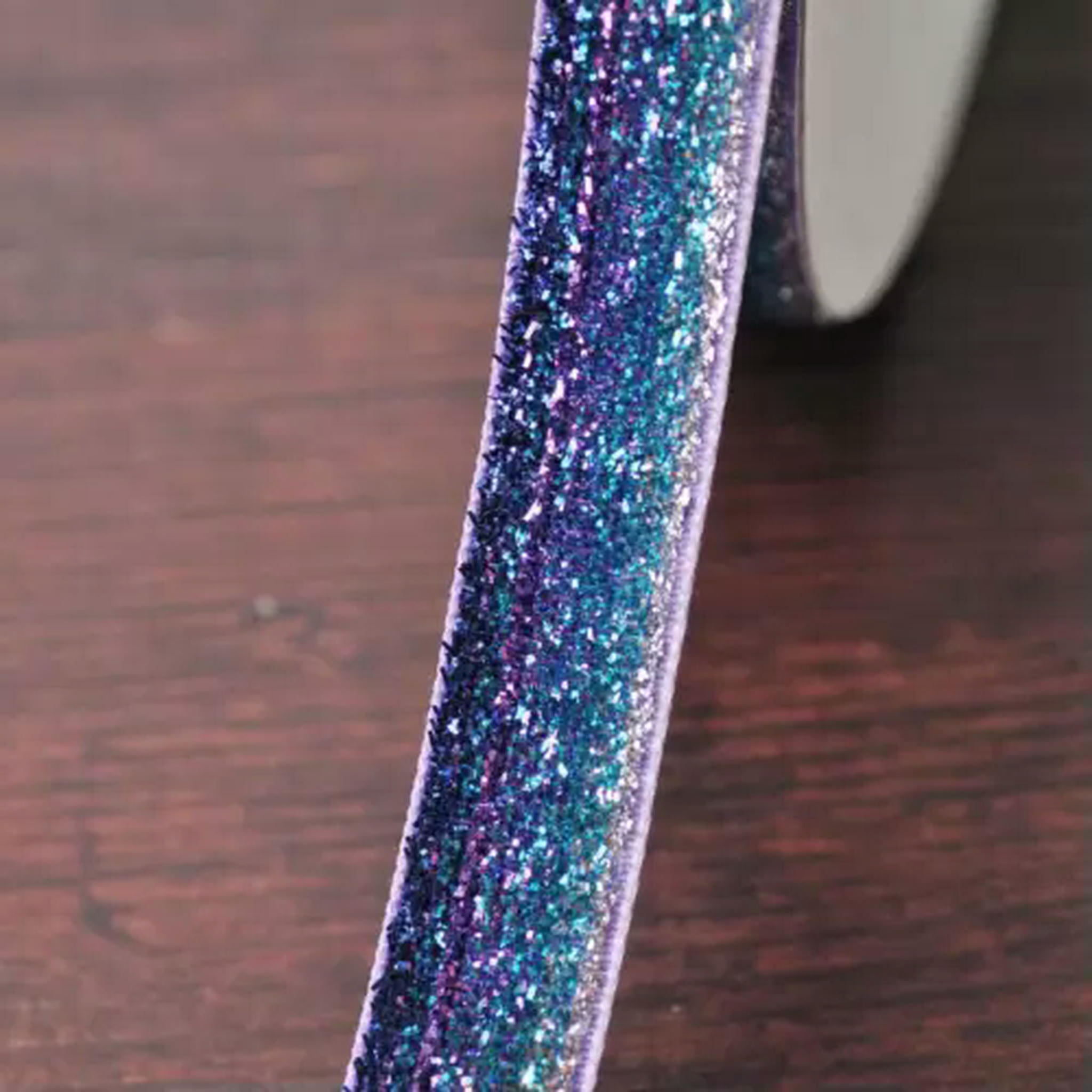 U8MO 10 Yards 3/8" 5/8" 10mm 16mm Glitter Sparkle Velvet Ribbon lot Sewing Trim-Blue & Purple-3/8"-200 yards