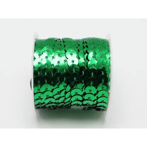 U8MO 10 Yards Roll 6mm Flat Sequin Sew On Trim Strip Trim Lace Craft Costume Sewing-Green