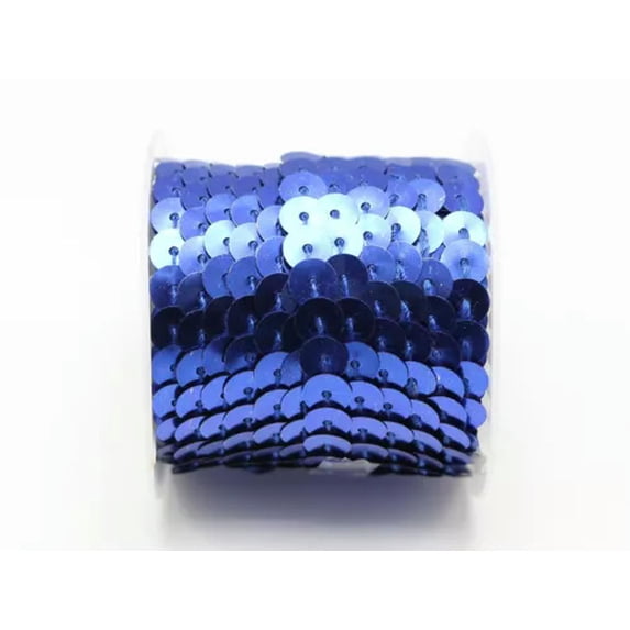 U8MO 10 Yards Roll 6mm Flat Sequin Sew On Trim Strip Trim Lace Craft Costume Sewing-Royal Blue