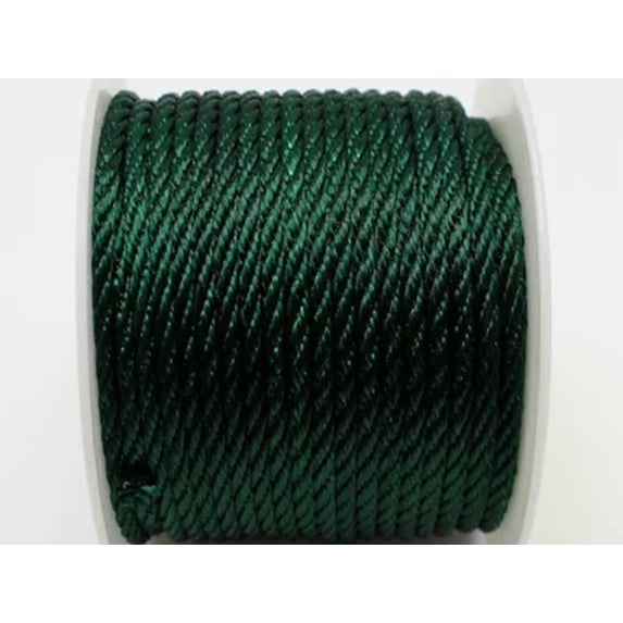 U8MO 10 meter 2mm Nylon String Chinese Satin Silk Braided Cord Love Binding Rope-Dark Green