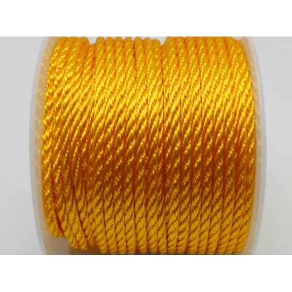 U8MO 10 meter 2mm Nylon String Chinese Satin Silk Braided Cord Love Binding Rope-Gold