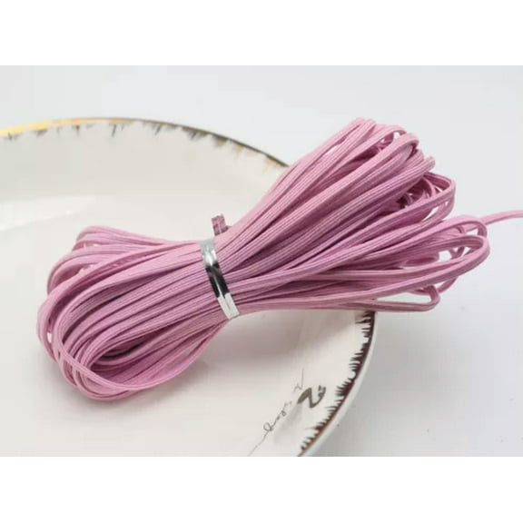 U8MO 10 meter Elastic Cord Stretch Thread String Flat 3mm For Sewing Hair Band Craft-3# Pink