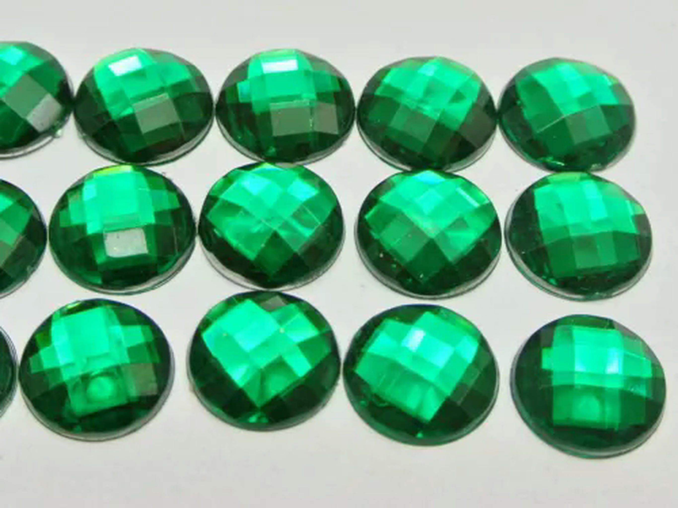 U8MO 100 Acrylic Flatback Faceted Round Rhinestone Gems 16mm No Hole ...