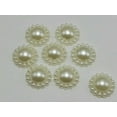 thumbnail image 1 of U8MO 100 Acrylic Flatback Flower Cabachon 12mm Half Pearl Scrapbook Colour Choice-Ivory, 1 of 8