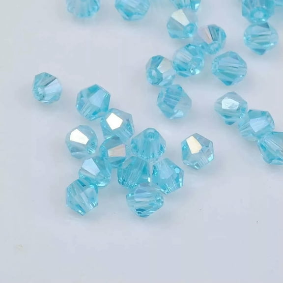 U8MO 100 Bulk Beads Faceted Bicone Sky Blue Wholesale Lot 4mm Lot Cone Diamond