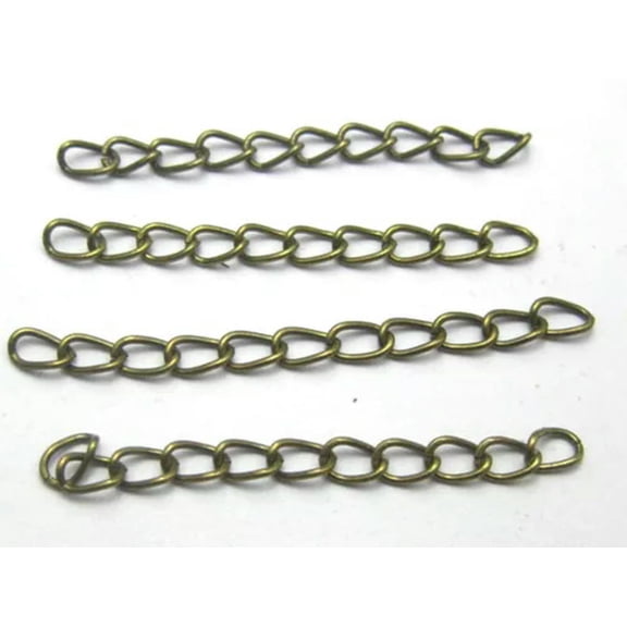 U8MO 100 Extended Extension Jewelry Chains Tail Links Jewellery Finding Silver Gold-Bronze