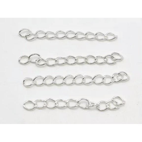 U8MO 100 Extended Extension Jewelry Chains Tail Links Jewellery Finding Silver Gold-Silver