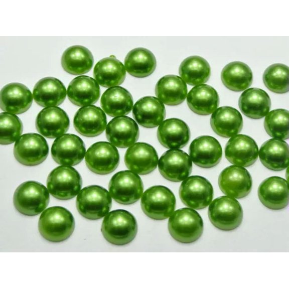 U8MO 100 Flatback Half Pearl Bead 12mm(1/2") FlatBack Cabachon Scrapbook Color Choice-Dark Green