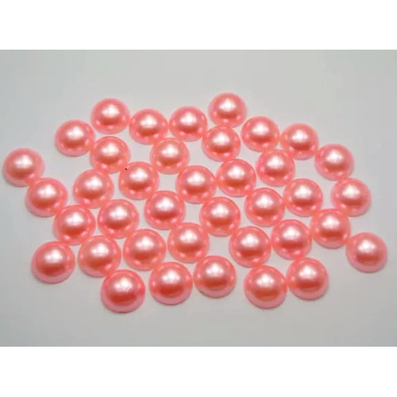 U8MO 100 Flatback Half Pearl Bead 12mm(1/2") FlatBack Cabachon Scrapbook Color Choice-Pink