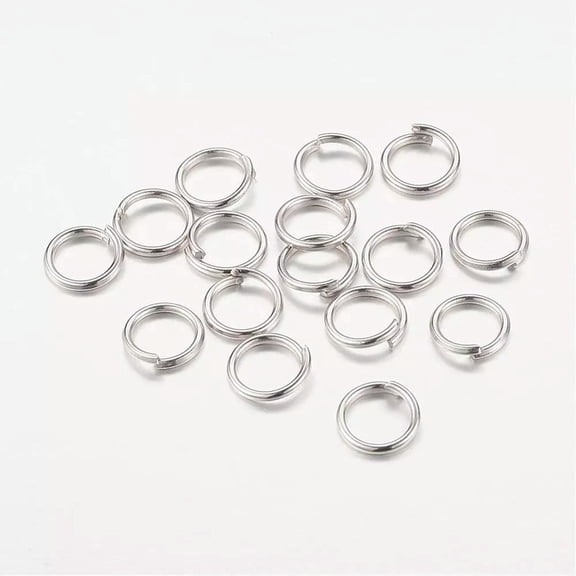 U8MO 100 Jump Rings Antique Silver Tone Open Split Ring 8mm BULK Findings