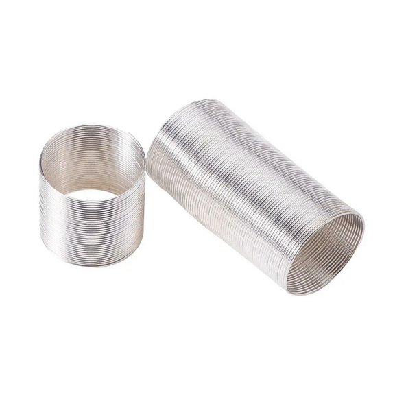 U8MO 100 Loops Platinum Plated Tiny Steel Memory Wire Wrapping Metal String 20x0.6mm