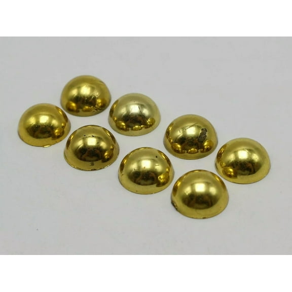 U8MO 100 Metallic Gold Flatback Round Half Pearl Cabochons 12mm Scrapbook Craft