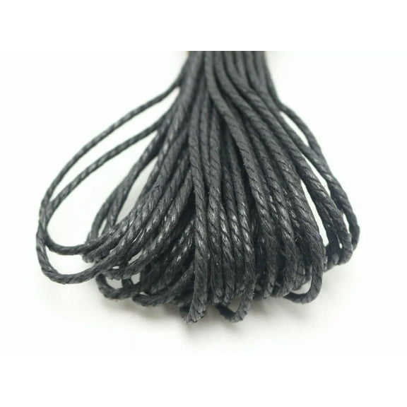U8MO 100 Meters Black Waxed Twisted Cotton Cord Thread Line 2mm Macrame Rope String