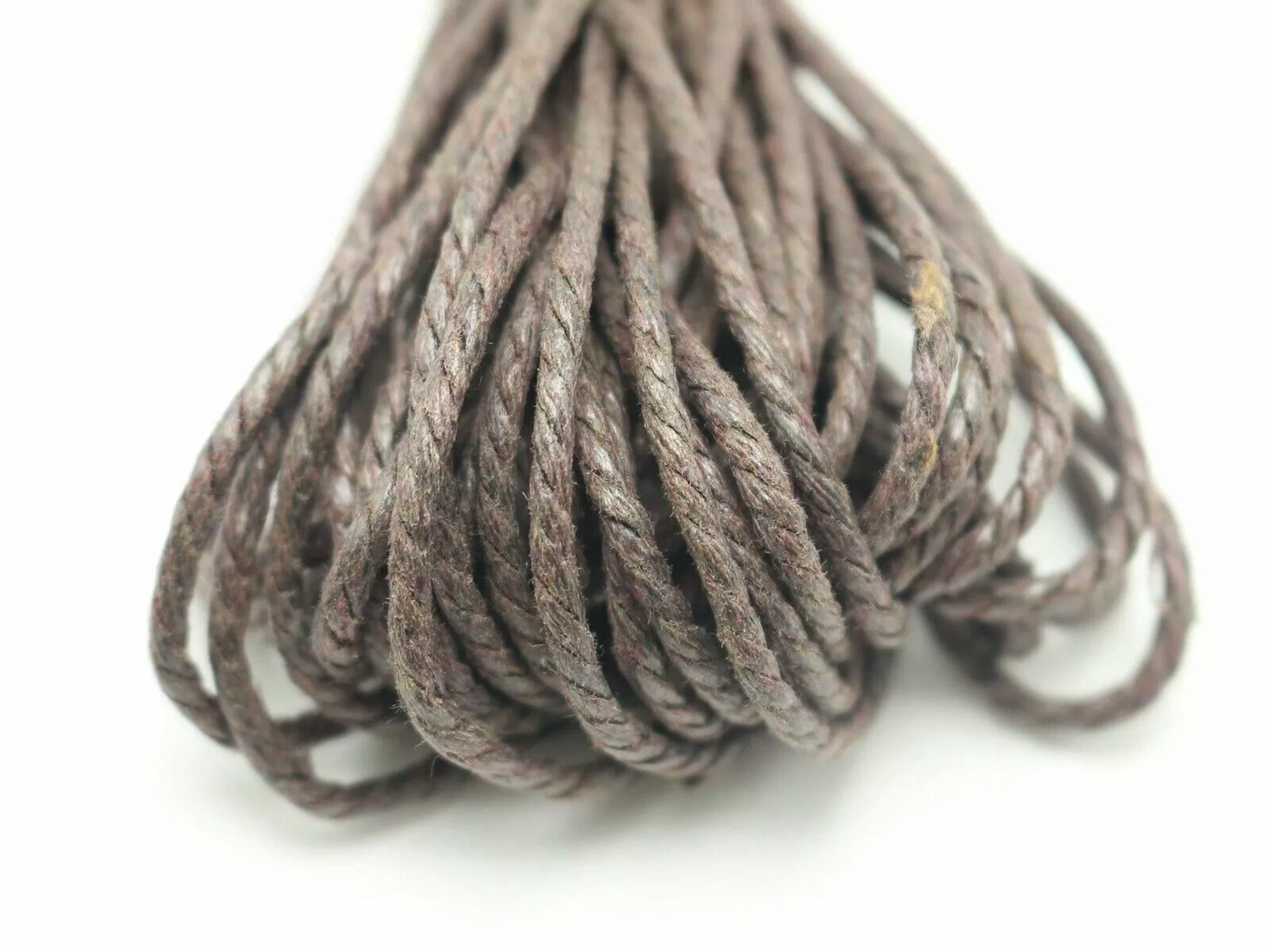 U8MO 100 Meters Brown Waxed Twisted Cotton Cord Thread Line 2mm Macrame Rope String
