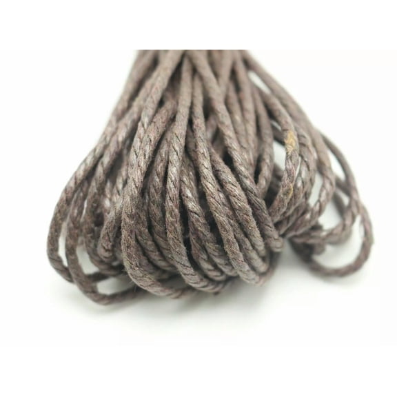 U8MO 100 Meters Brown Waxed Twisted Cotton Cord Thread Line 2mm Macrame Rope String