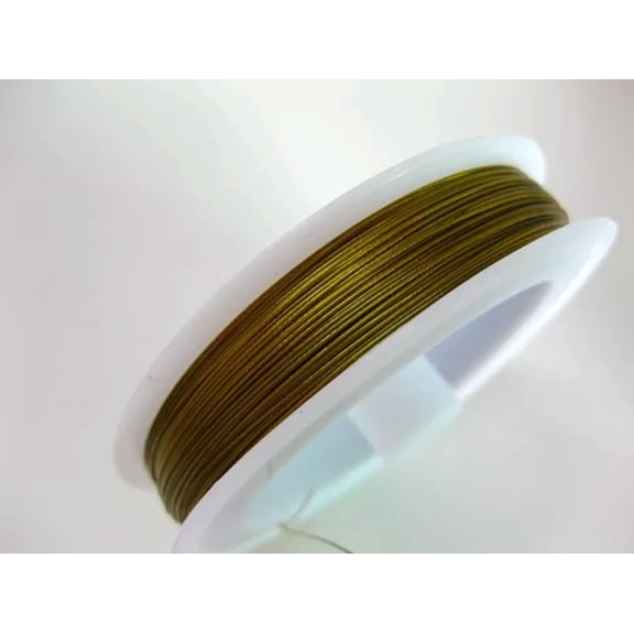 U8MO 100 Meters Golden Beading Cord Wire Thread Tiger Tail 0.38mm Jewelry cord