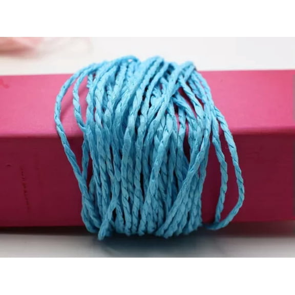 U8MO 100 Meters Mulberry Paper String Cord Scrapbooking Crafting 14 Color For Choice-Blue