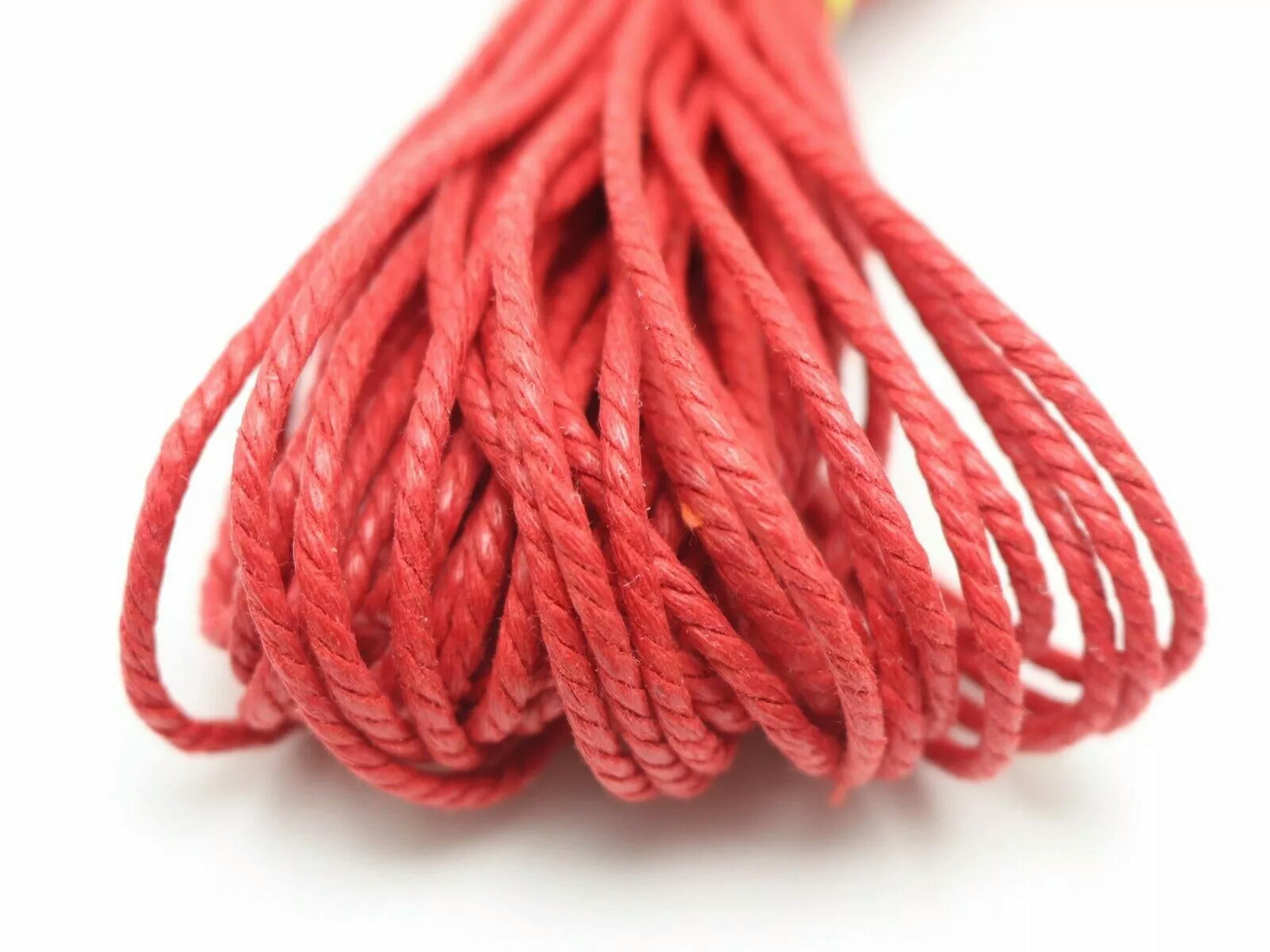 U8MO 100 Meters Red Waxed Twisted Cotton Cord Thread Line 2mm Macrame Rope String