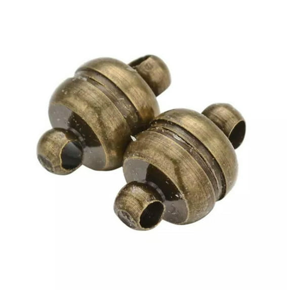 U8MO 100 Set Oval Strong Brass Magnetic Clasps Hook For Bracelect Connector 11x7mm-Antique Bronze
