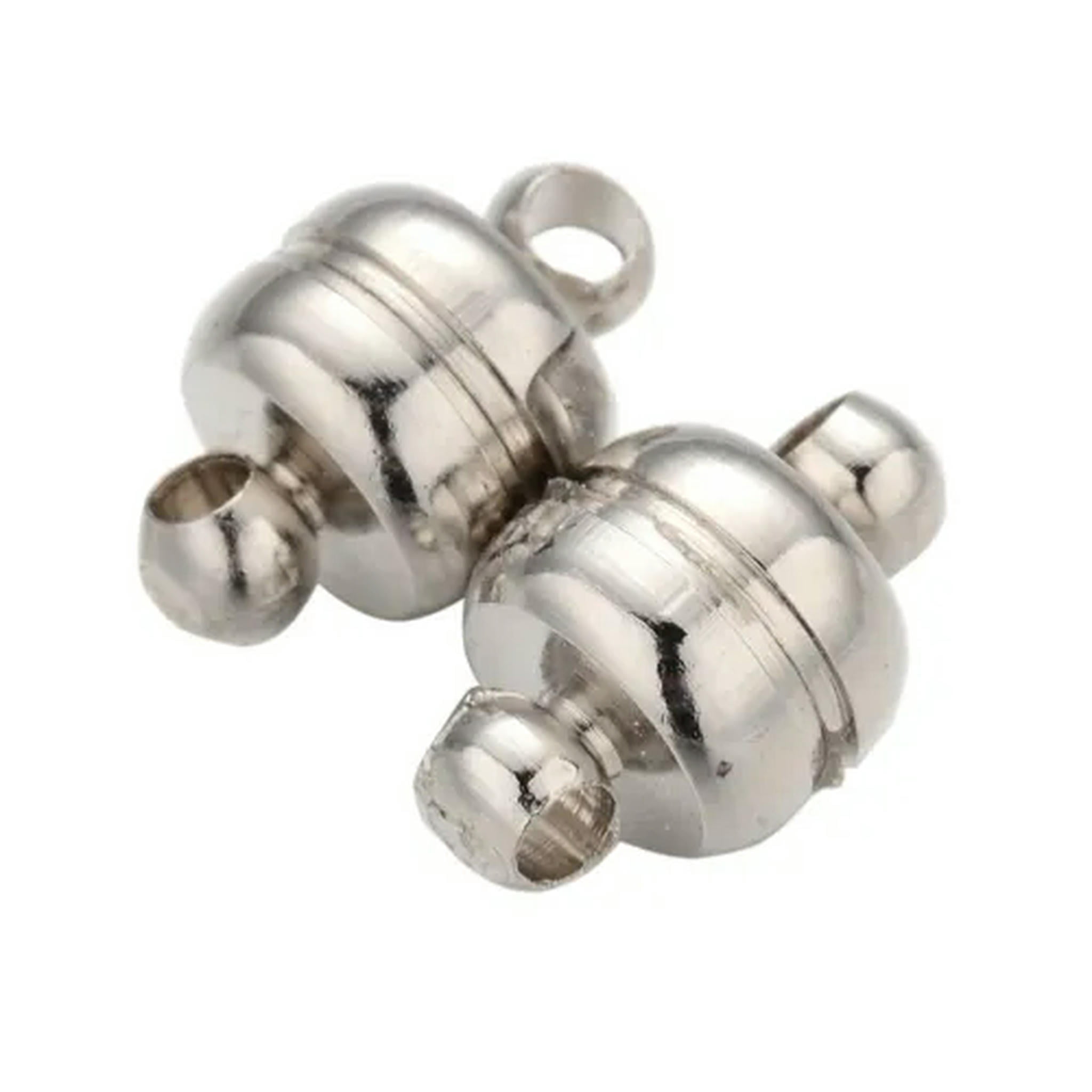 U8MO 100 Set Oval Strong Brass Magnetic Clasps Hook For Bracelect Connector 11x7mm-Platinum-NR