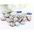 thumbnail image 1 of U8MO 100 Silver Crystal Rhinestone Rondelle Spacers Beads 6mm 8mm 10mm Colour Choice-10mm-Mixed Color, 1 of 9