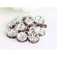 thumbnail image 1 of U8MO 100 Silver Crystal Rhinestone Rondelle Spacers Beads 6mm 8mm 10mm Colour Choice-6mm-Light Purple, 1 of 9