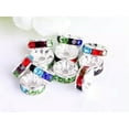 thumbnail image 1 of U8MO 100 Silver Crystal Rhinestone Rondelle Spacers Beads 6mm 8mm 10mm Colour Choice-6mm-Rainbow, 1 of 9