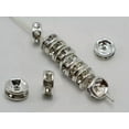 thumbnail image 1 of U8MO 100 Silver Crystal Rhinestone Rondelle Spacers Beads 6mm 8mm 10mm Colour Choice-8mm-Clear, 1 of 2