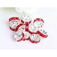 thumbnail image 1 of U8MO 100 Silver Crystal Rhinestone Rondelle Spacers Beads 6mm 8mm 10mm Colour Choice-8mm-Red, 1 of 9