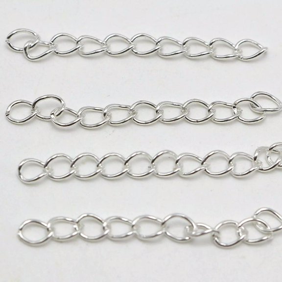 U8MO 100 Silver Plated Extended Extension Jewelry Chains Tail Extender Finding