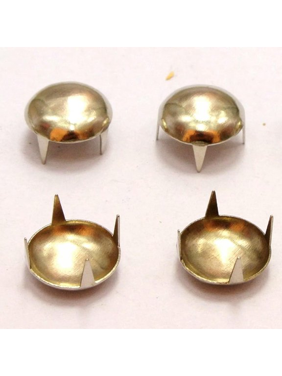 100 Silver Tone Metal Dome Claw Punk Studs Rivets 8mm Belt LeatherCraft DIY