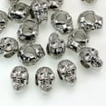 thumbnail image 1 of U8MO 100 Silver Tone Metallic Acrylic Skull Big Hole Pony Beads Craft DIY-2# 12X7mm, 1 of 9