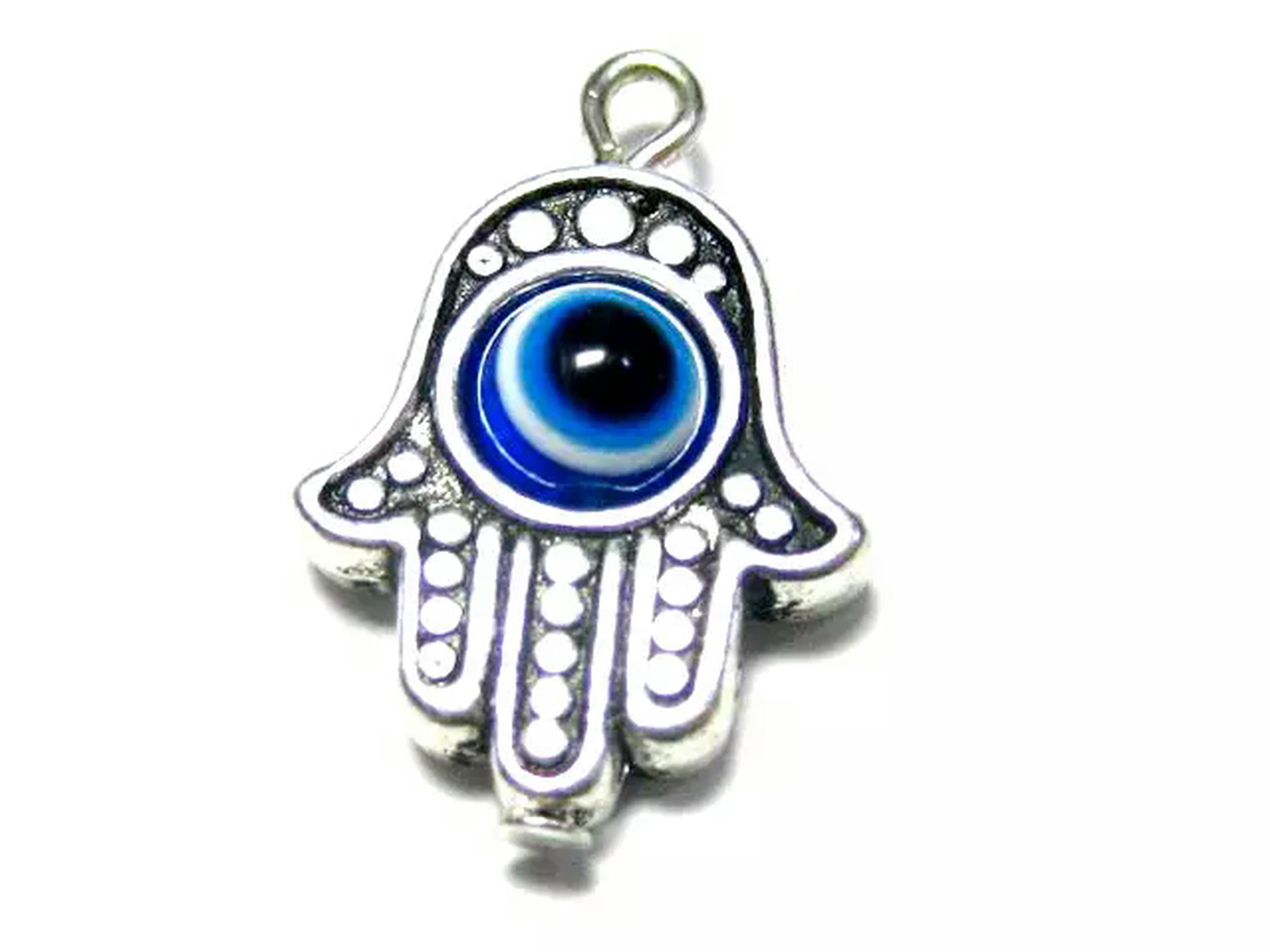 U8MO 100 Tibet Silver Alloy Hamsa Hand EVILEYE Kabbalah Good Luck Charm Pendant