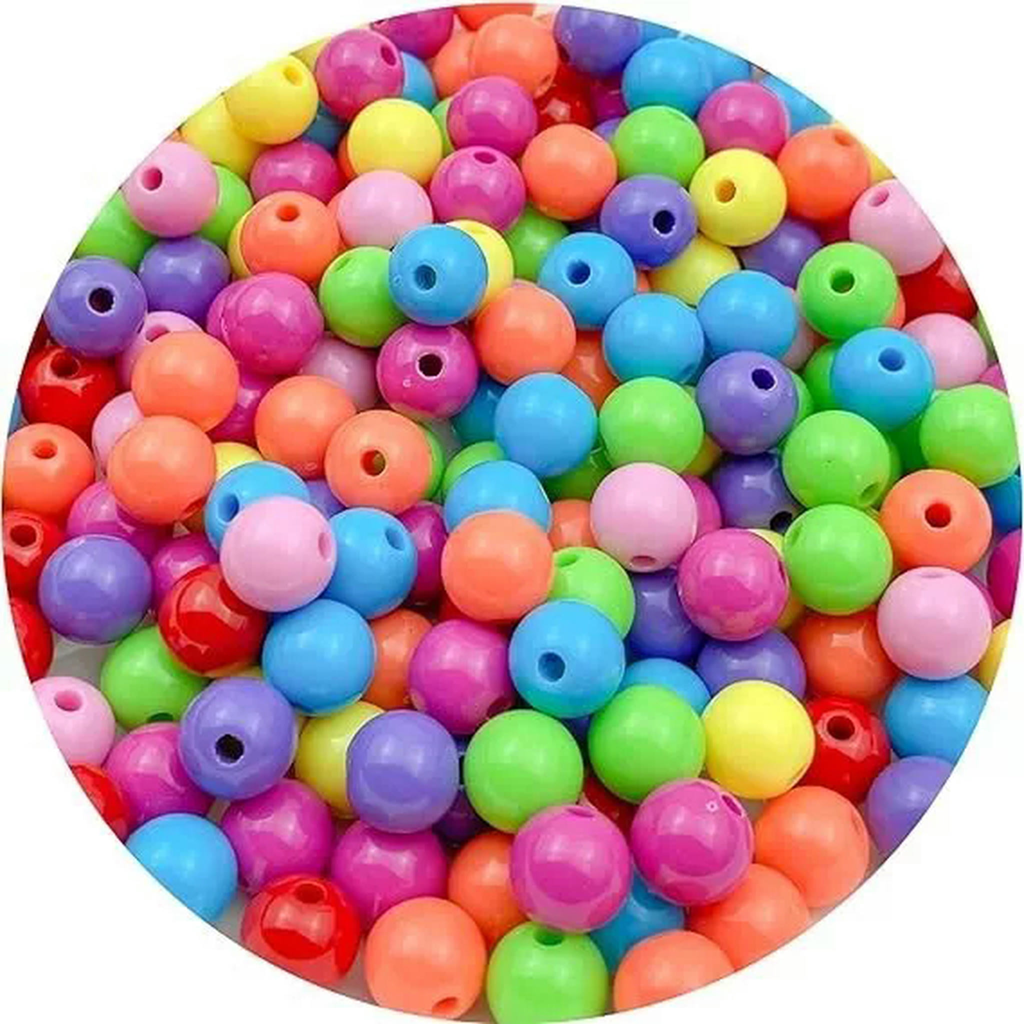 U8MO 1000 Beads 6mm Acrylic Wholesale Bulk Rainbow Colors Assorted Lot Jewelry