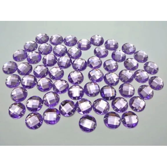U8MO 1000 Flatback Acrylic Faceted Round Sewing Rhinestone Button 10mm Sew on beads-Purple
