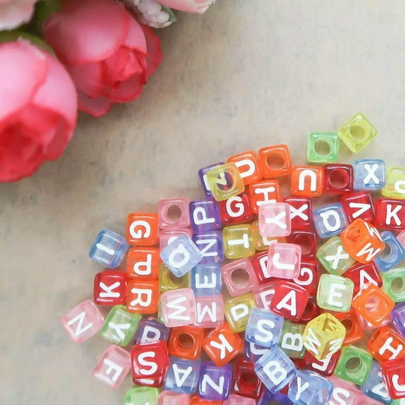 U8MO 1000 Letter Beads Alphabet Acrylic Assorted Lot BULK Wholesale Rainbow Cube