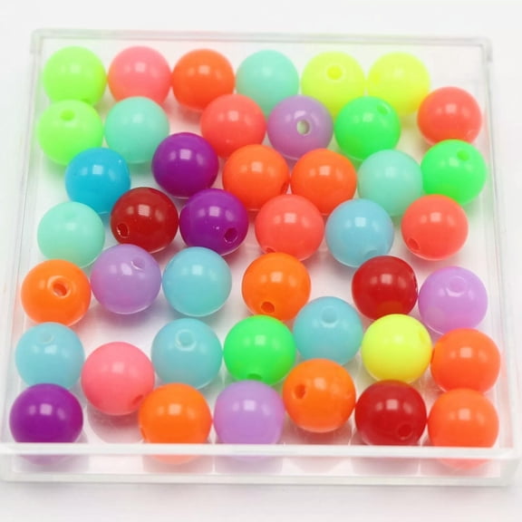 U8MO 1000 Mixed Neon Color Acrylic Round Beads 8mm Smooth Ball Spacer Freeshipping