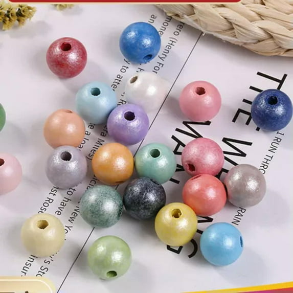 U8MO 1000 Pearlized Luster Wood Beads 8mm Wooden Spacer Color for Choice Wholesales-Mixed Colour
