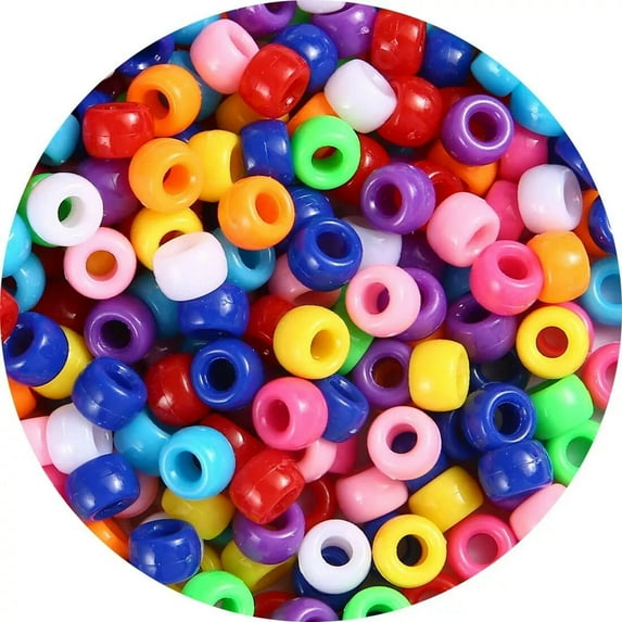 U8MO 1000 Pony Beads Acrylic Assorted Colors BULK Lot Wholesale Jewelry Supplies Set