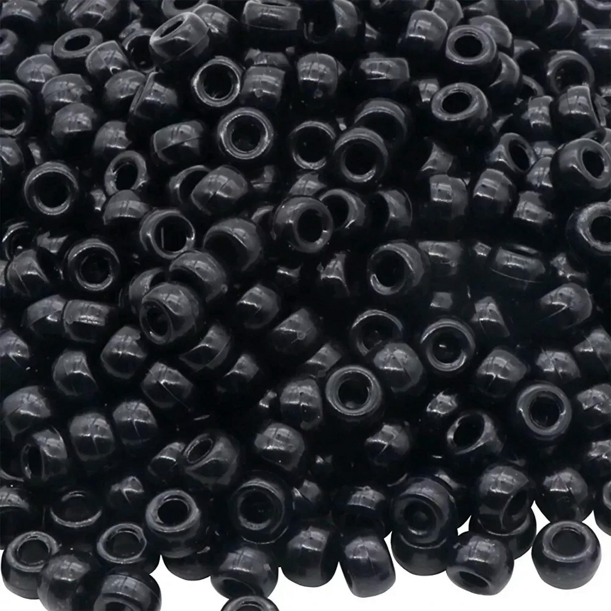 U8MO 1000 Pony Beads Acrylic Black BULK Lot Wholesale Jewelry Supplies Set
