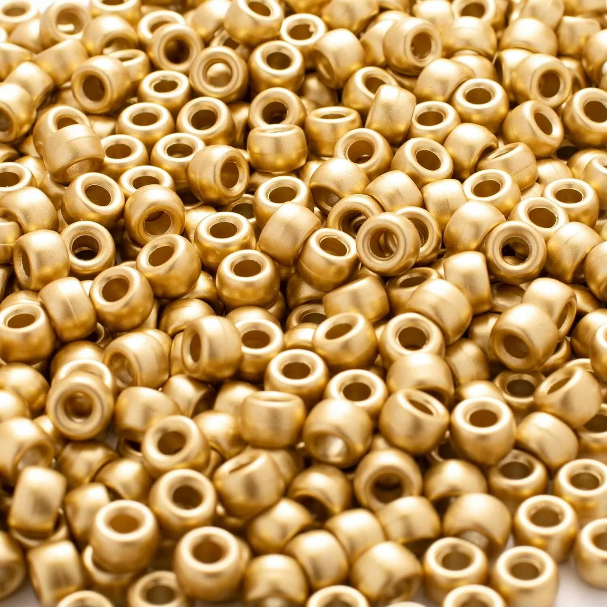 U8MO 1000 Pony Beads Acrylic Gold BULK Lot Wholesale Jewelry Supplies Set