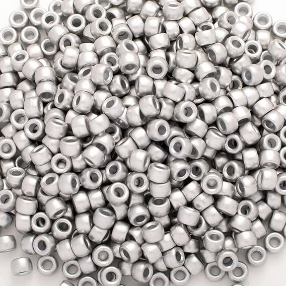U8MO 1000 Pony Beads Acrylic Silver BULK Lot Wholesale Jewelry Supplies Set