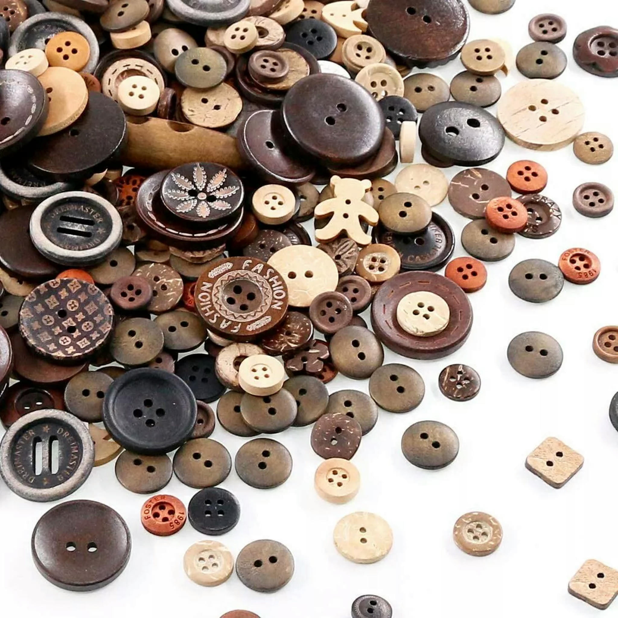 U8MO 1000 Resin Buttons Colorful Browns Jewelry Making Sewing Supplies Assorted Lot