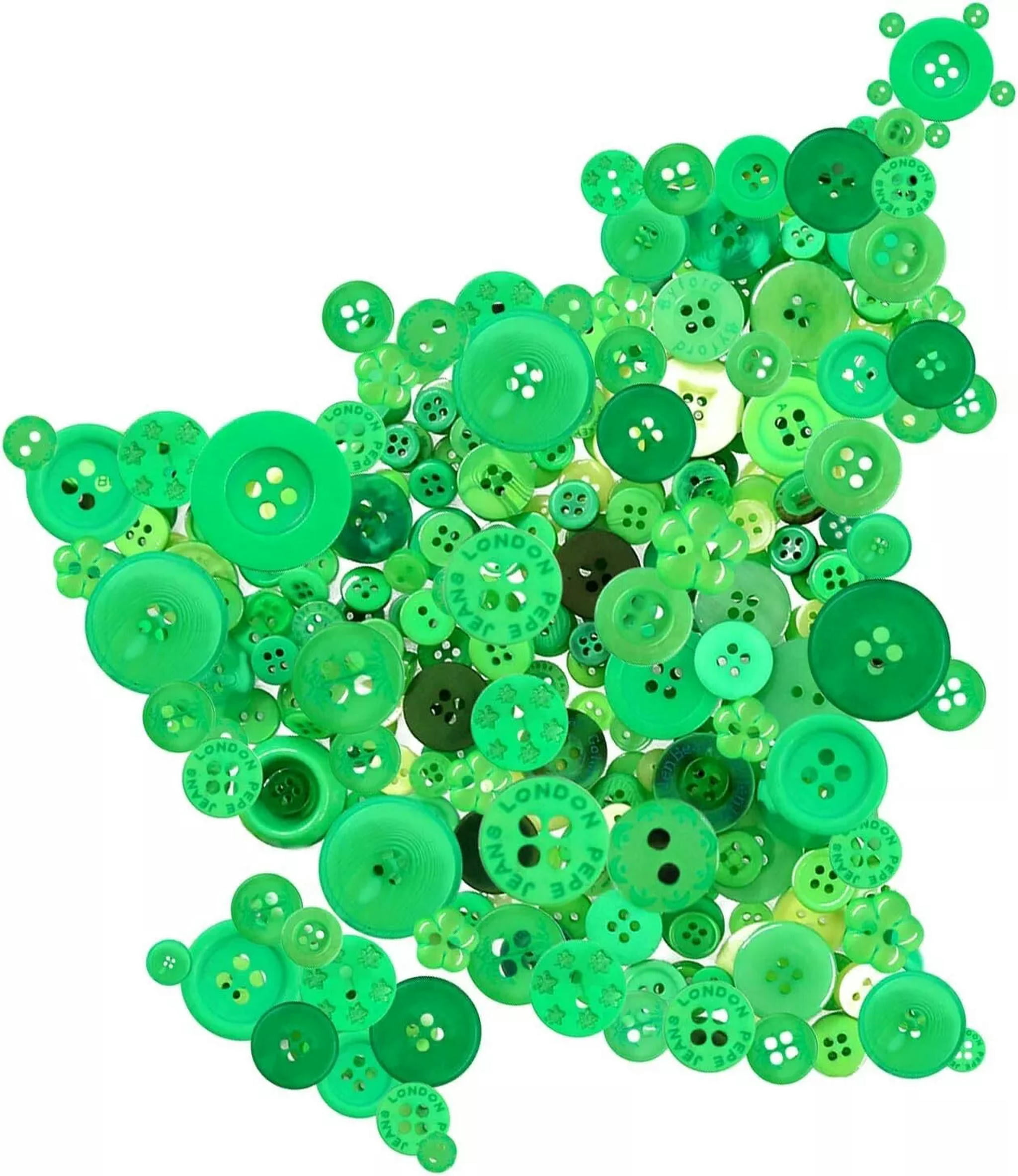 U8MO 1000 Resin Buttons Colorful Greens Jewelry Making Sewing Supplies Assorted Lot B