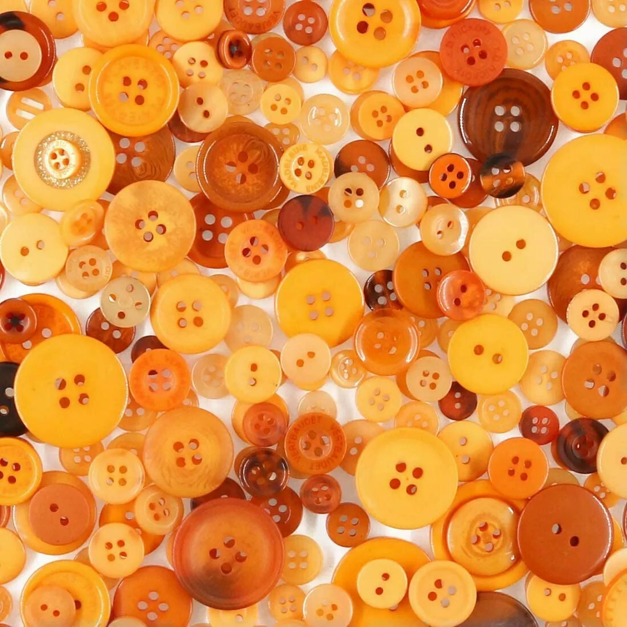 U8MO 1000 Resin Buttons Colorful Oranges Jewelry Making Sewing Supplies Assorted Lot