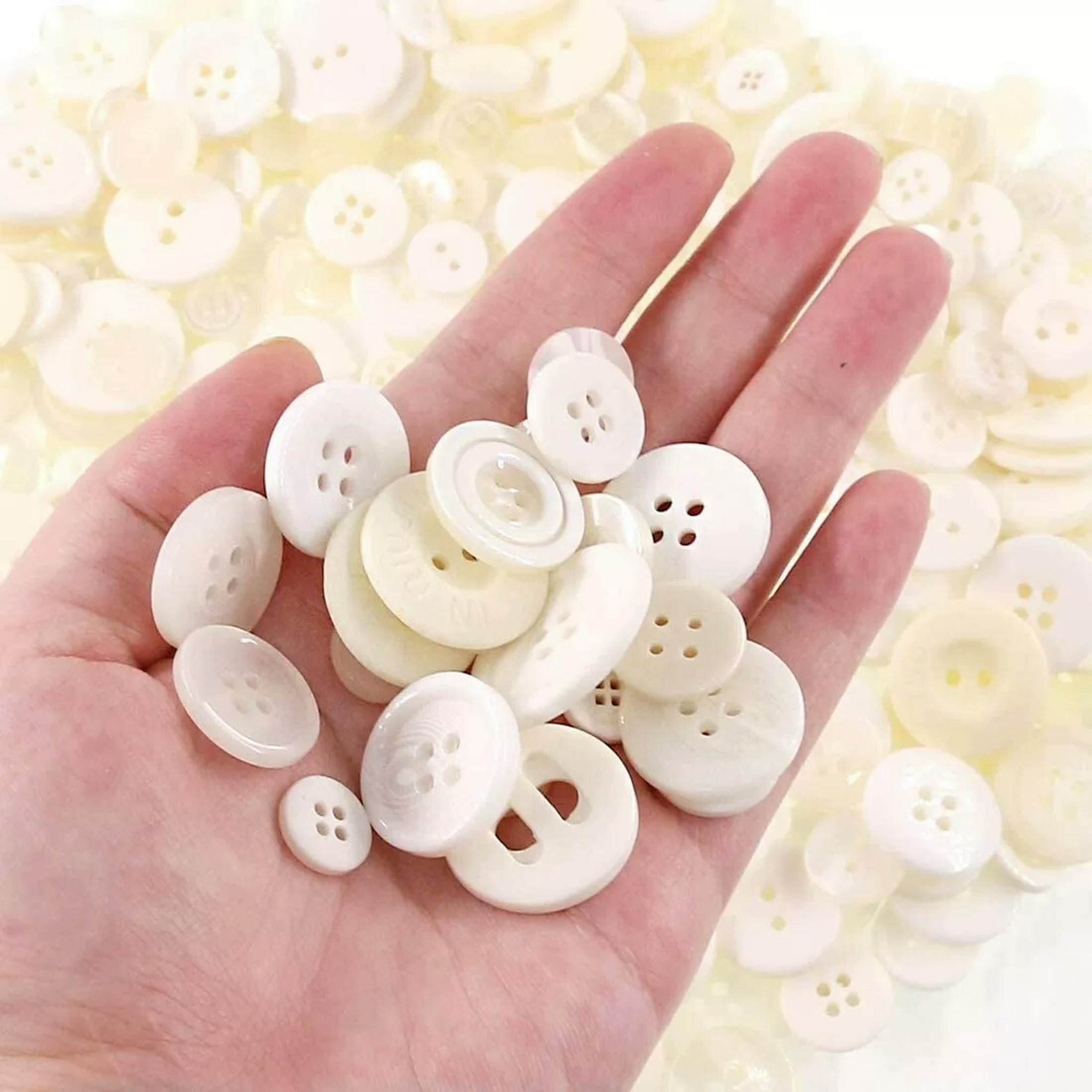 U8MO 1000 Resin Buttons Colorful White Jewelry Making Sewing Supplies Assorted Lot