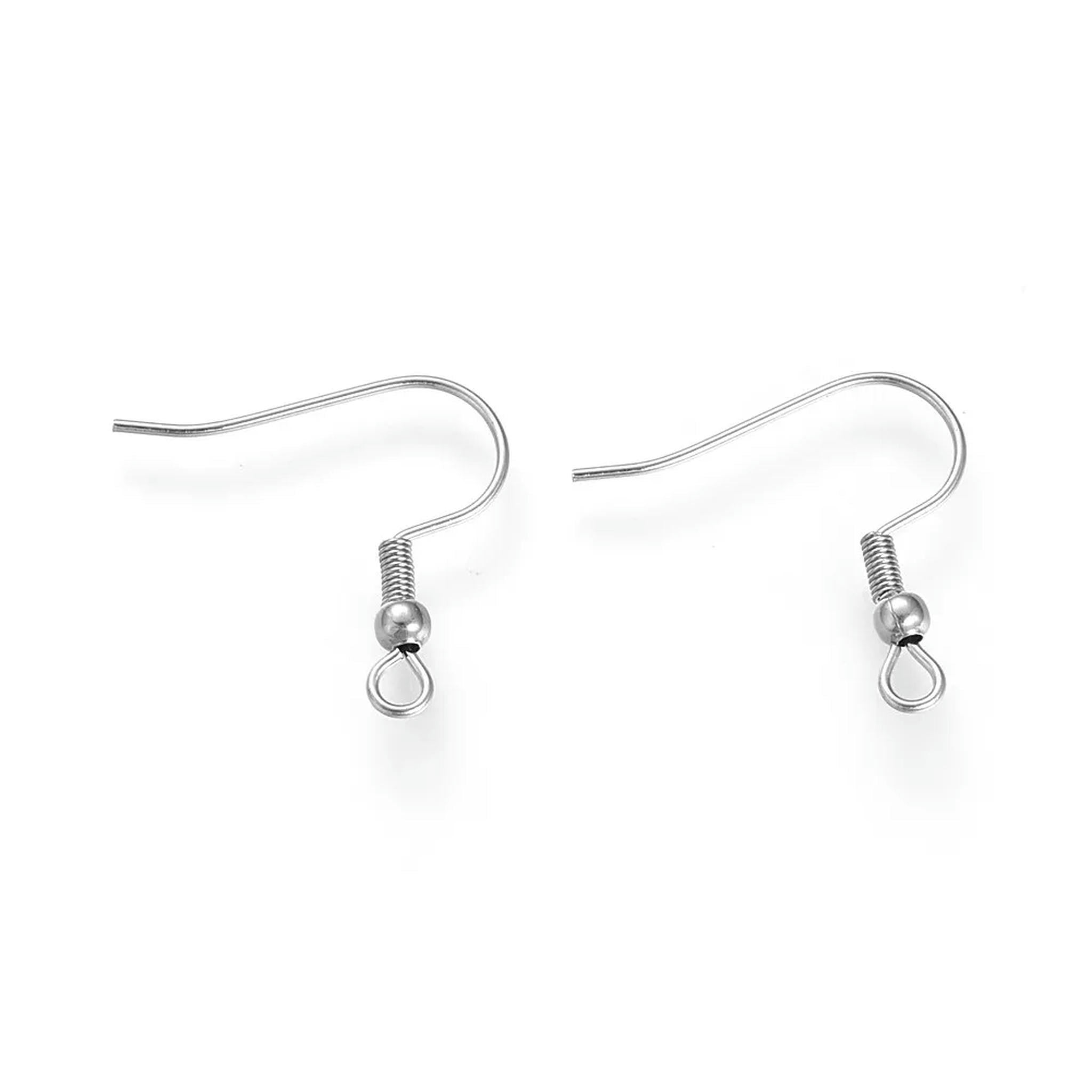 U8MO 1000pcs 304 Stainless Steel Earring Hooks Ball End Earwire Findings Loop 21x21mm
