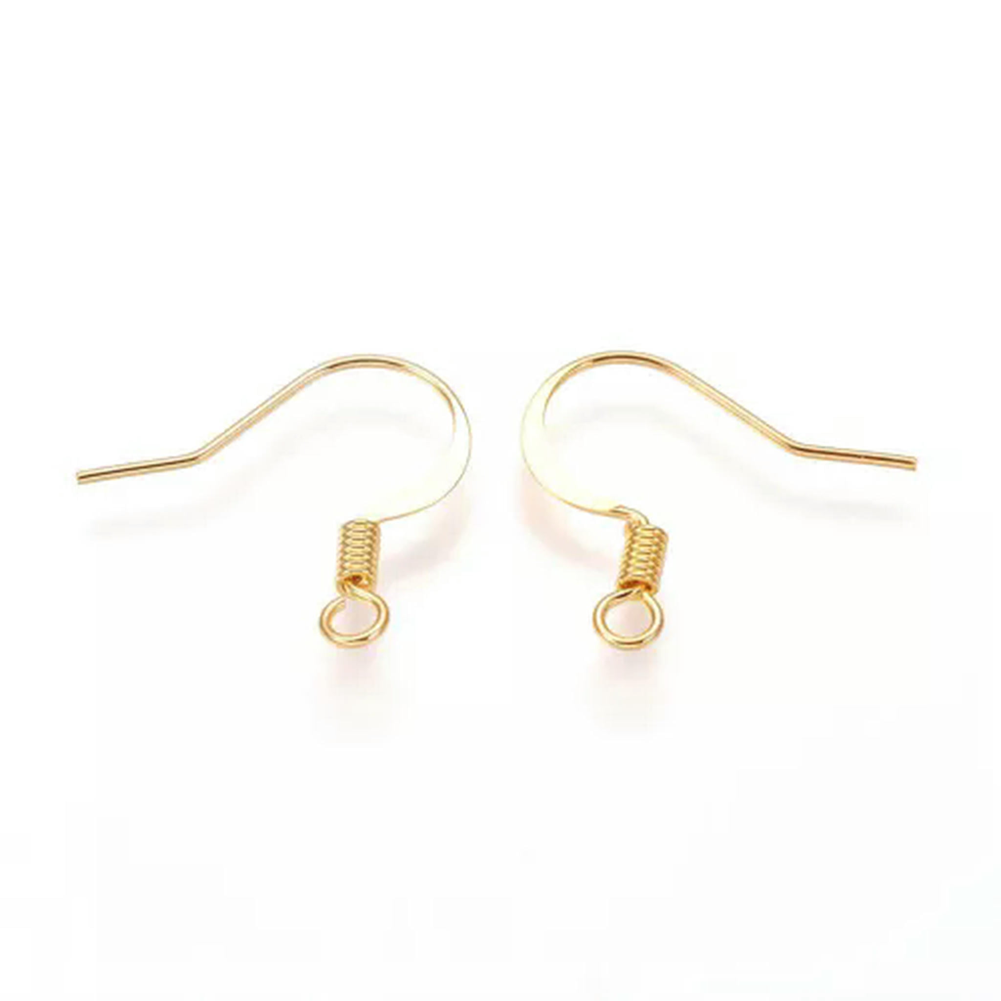 U8MO 1000pcs Brass Earring Hooks Flat French Earwire Nickel Free Hang Loop Craft 15mm-Gold